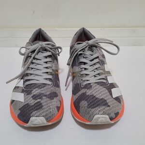 Adidas Gray and Orange Adizero Boston 8 Two/Cloud Sneakers